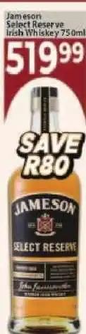 Supa Store Jameson Select Reserve Irish Whiskey 750ml offer