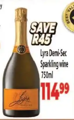 Supa Store Lyra Demi-Sec Sparkling Wine 750ml offer