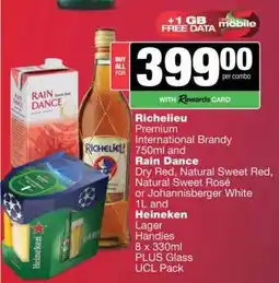 Spar Tops Richelieu, Rain Dance, Heineken Combo offer