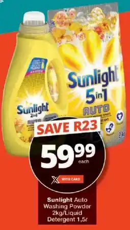 Checkers Sunlight Auto Washing Powder/ Liquid Detergent offer