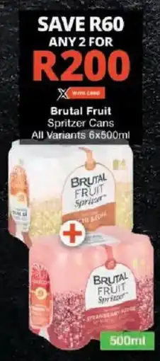 Checkers Brutal Fruit Spritzer Cans All Variants offer