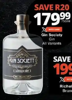 Checkers Gin Society Gin All Variants offer