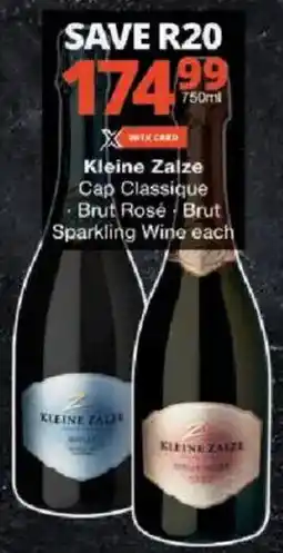 Checkers Kleine Zalze Cap Classique, Brut Rosé, Brut Sparkling Wine offer