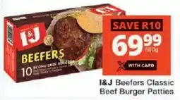 Checkers I&J Beefers Classic Beef Burger Patties offer