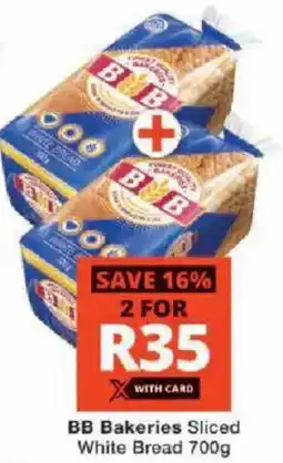 Checkers BB Bakeries Sliced White Bread offer