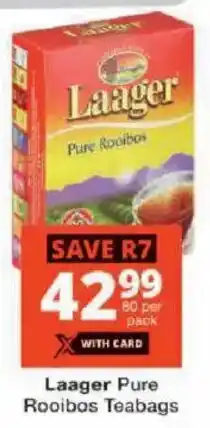 Checkers Laager Pure Rooibos Teabags offer