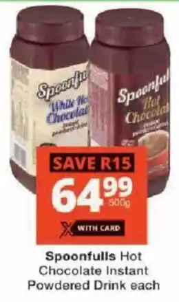 Checkers Spoonfulls Hot Chocolate Instant Powdered Drink offer