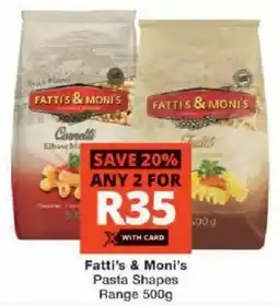 Checkers Fatti's & Moni's Pasta Shapes Range offer