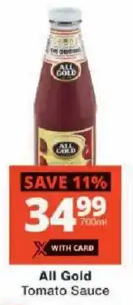 Checkers All Gold Tomato Sauce offer
