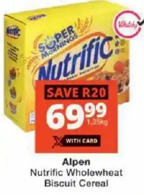 Checkers Alpen Nutrific Wholewheat Biscuit Cereal offer