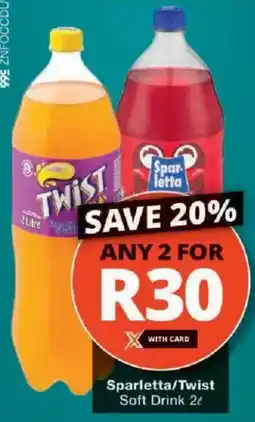 Checkers Sparletta/ Twist Soft Drink offer