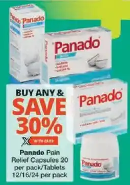 Checkers Panado Pain Relief Capsules/ Tablets offer