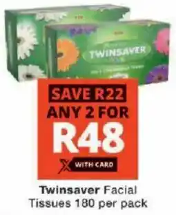 Checkers Twinsaver Facial Tissues offer