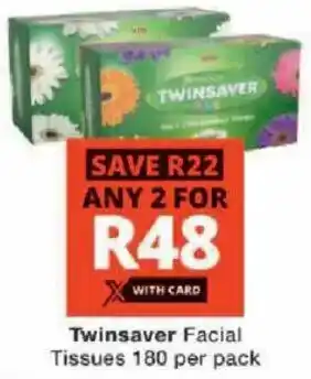 Checkers Twinsaver Facial Tissues offer