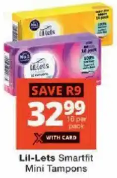 Checkers Lil-Lets Smartfit Mini Tampons offer