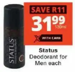 Checkers Status Deodorant for Men offer