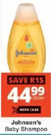 Checkers Johnson's Baby Shampoo offer