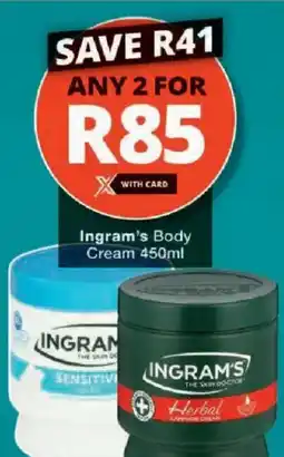 Checkers Ingram's Body Cream offer