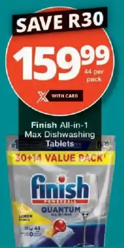 Checkers Finish All-in-1 Max Dishwashing Tablets offer