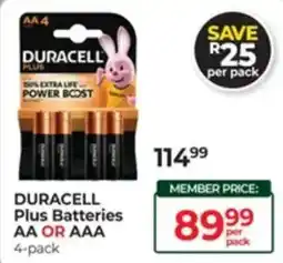 Dis-Chem Duracell Plus Batteries AA OR AAA offer
