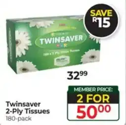 Dis-Chem Twinsaver 2-Ply Tissues offer