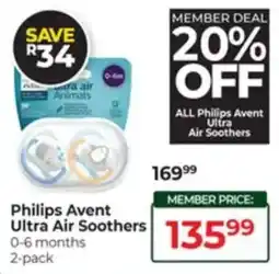 Dis-Chem Philips Avent Ultra Air Soothers offer