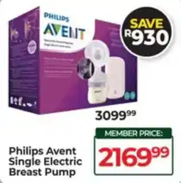 Dis-Chem Philips Avent Single Electric Breast Pump offer