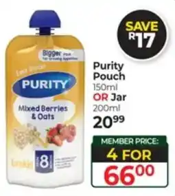 Dis-Chem Purity Pouch or Jar offer