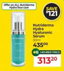 Dis-Chem Nutriderma Hydra Hyaluronic Serum offer