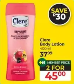 Dis-Chem Clere Body Lotion offer