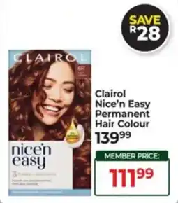 Dis-Chem Clairol Nice'n Easy Permanent Hair Colour offer