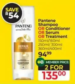 Dis-Chem Pantene Shampoo or Conditioner or Serum or Treatment offer