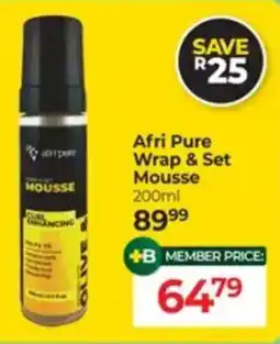 Dis-Chem Afri Pure Wrap & Set Mousse offer