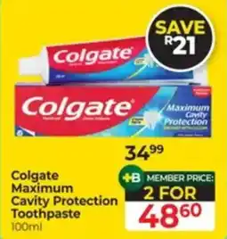 Dis-Chem Colgate Maximum Cavity Protection Toothpaste offer