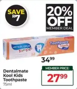 Dis-Chem Dentalmate Kool Kids Toothpaste offer