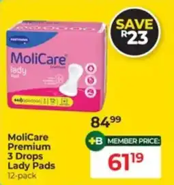 Dis-Chem MoliCare Premium 3 Drops Lady Pads offer