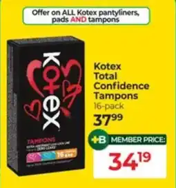 Dis-Chem Kotex Total Confidence Tampons offer
