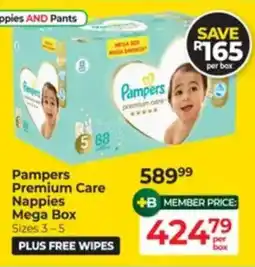 Dis-Chem Pampers Premium Care Nappies Mega Box offer