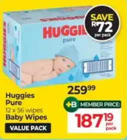 Dis-Chem Huggies Pure Baby Wipes offer