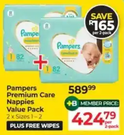 Dis-Chem Pampers Premium Care Nappies Value Pack offer