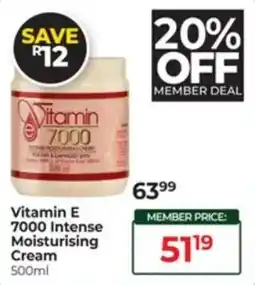 Dis-Chem Vitamin E 7000 Intense Moisturising Cream offer