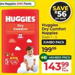 Dis-Chem Huggies Dry Comfort Nappies offer