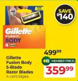 Dis-Chem Gillette Fusion Body 5-Blade Razor Blades offer