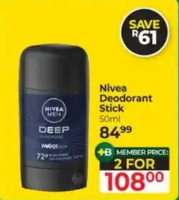 Dis-Chem Nivea Deodorant Stick offer