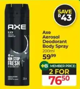 Dis-Chem Axe Aerosol Deodorant Body Spray offer