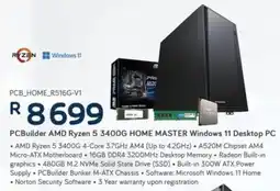 Computer Mania PCBuilder AMD Ryzen 5 3400G Home Master Windows 11 Desktop PC offer