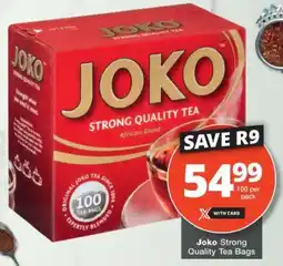 Checkers Joko Strong Quality Tea Bags offer