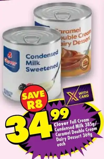 Clover Full Cream Condensed Milk/ Caramel Double Cream Dairy Dessert