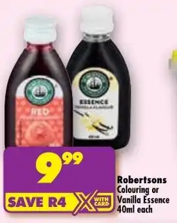 Shoprite Robertsons Colouring or Vanilla Essence offer