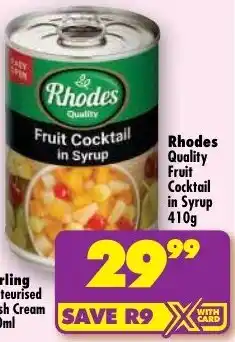 Shoprite Rhodes Quality Fruit Cocktail in Syrup offer